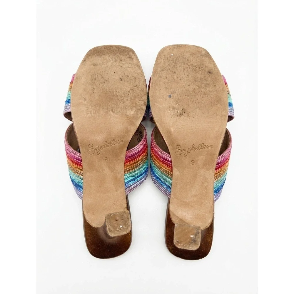 Seychelles Fleet Metallic Rainbow Slip On Sandals Size 9